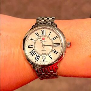 MICHELE Serein Mid Stainless Diamond Dial watch. Original box included.